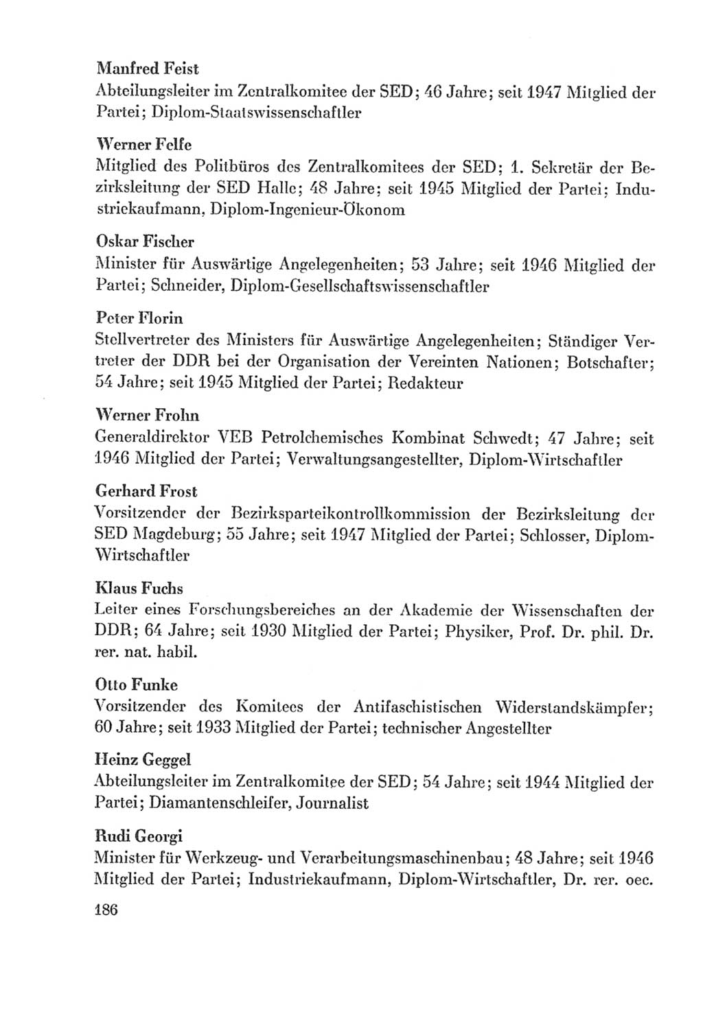 Protokoll der Verhandlungen des Ⅸ. Parteitages der Sozialistischen Einheitspartei Deutschlands (SED) [Deutsche Demokratische Republik (DDR)] 1976, Band 2, Seite 186 (Prot. Verh. Ⅸ. PT SED DDR 1976, Bd. 2, S. 186)