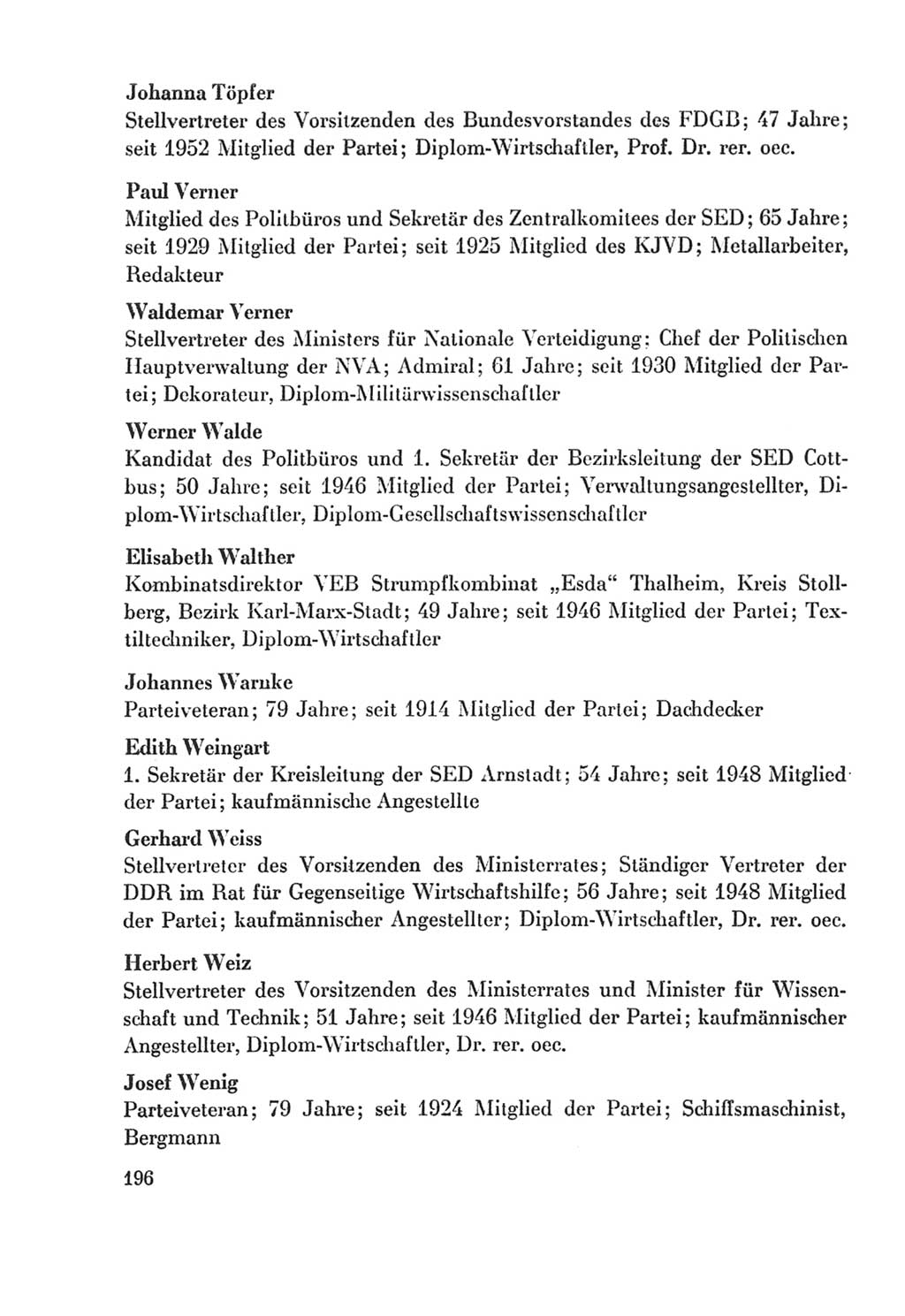 Protokoll der Verhandlungen des Ⅸ. Parteitages der Sozialistischen Einheitspartei Deutschlands (SED) [Deutsche Demokratische Republik (DDR)] 1976, Band 2, Seite 196 (Prot. Verh. Ⅸ. PT SED DDR 1976, Bd. 2, S. 196)