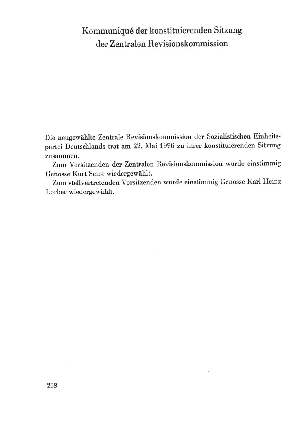 Protokoll der Verhandlungen des Ⅸ. Parteitages der Sozialistischen Einheitspartei Deutschlands (SED) [Deutsche Demokratische Republik (DDR)] 1976, Band 2, Seite 208 (Prot. Verh. Ⅸ. PT SED DDR 1976, Bd. 2, S. 208)
