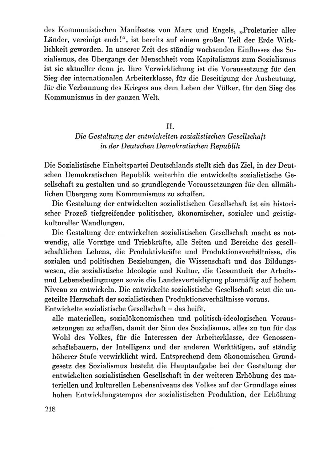 Protokoll der Verhandlungen des Ⅸ. Parteitages der Sozialistischen Einheitspartei Deutschlands (SED) [Deutsche Demokratische Republik (DDR)] 1976, Band 2, Seite 218 (Prot. Verh. Ⅸ. PT SED DDR 1976, Bd. 2, S. 218)