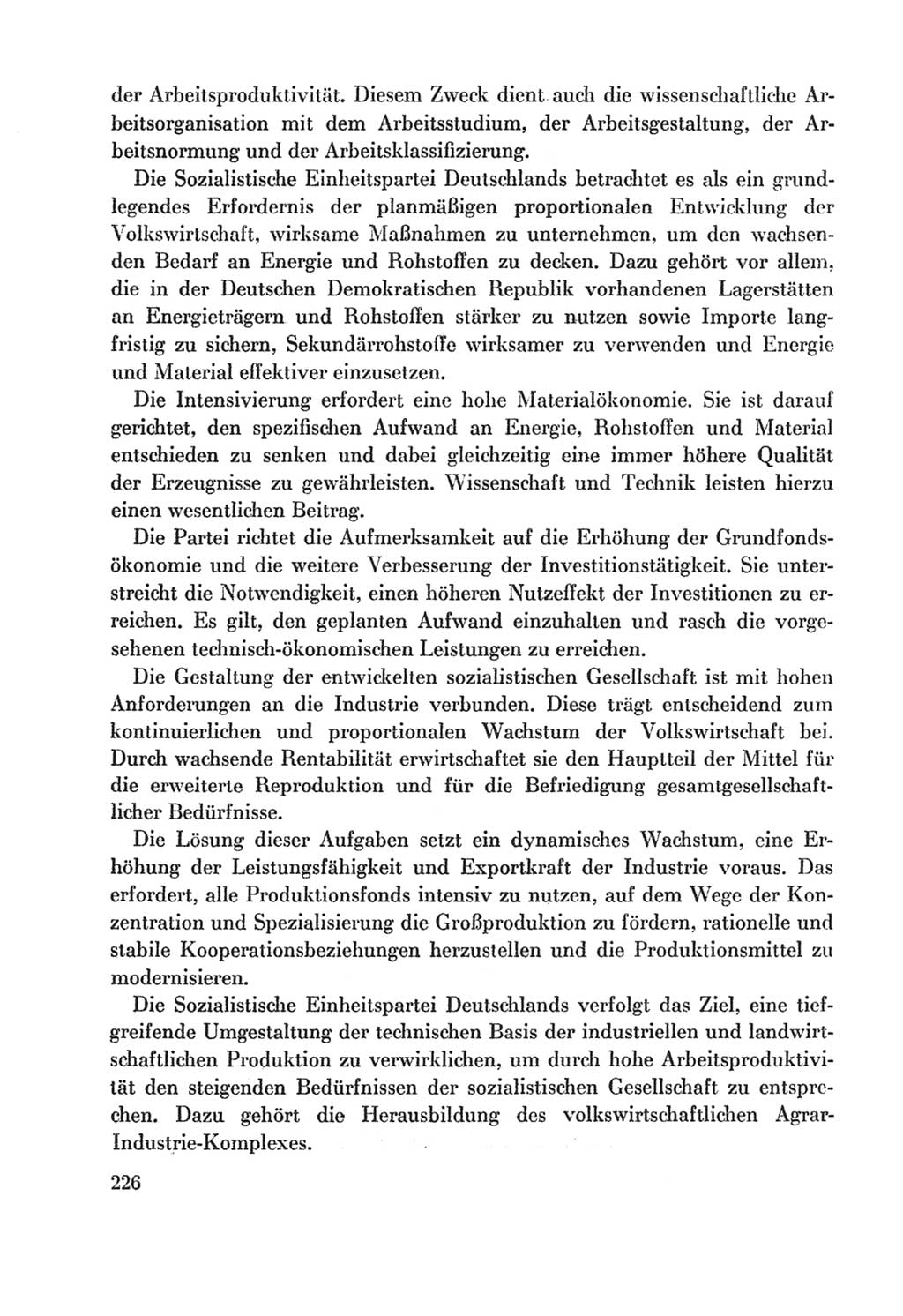 Protokoll der Verhandlungen des Ⅸ. Parteitages der Sozialistischen Einheitspartei Deutschlands (SED) [Deutsche Demokratische Republik (DDR)] 1976, Band 2, Seite 226 (Prot. Verh. Ⅸ. PT SED DDR 1976, Bd. 2, S. 226)