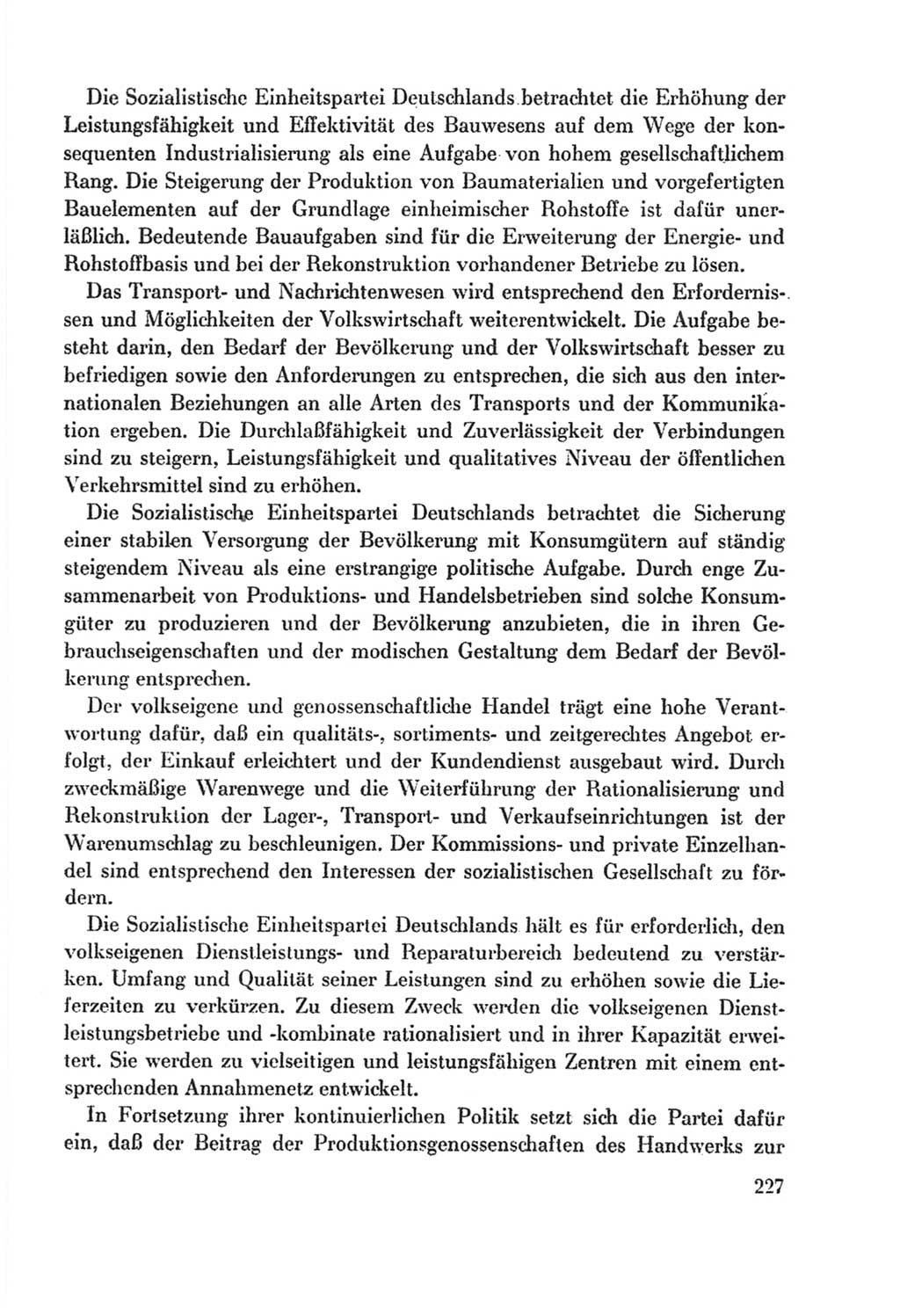 Protokoll der Verhandlungen des Ⅸ. Parteitages der Sozialistischen Einheitspartei Deutschlands (SED) [Deutsche Demokratische Republik (DDR)] 1976, Band 2, Seite 227 (Prot. Verh. Ⅸ. PT SED DDR 1976, Bd. 2, S. 227)