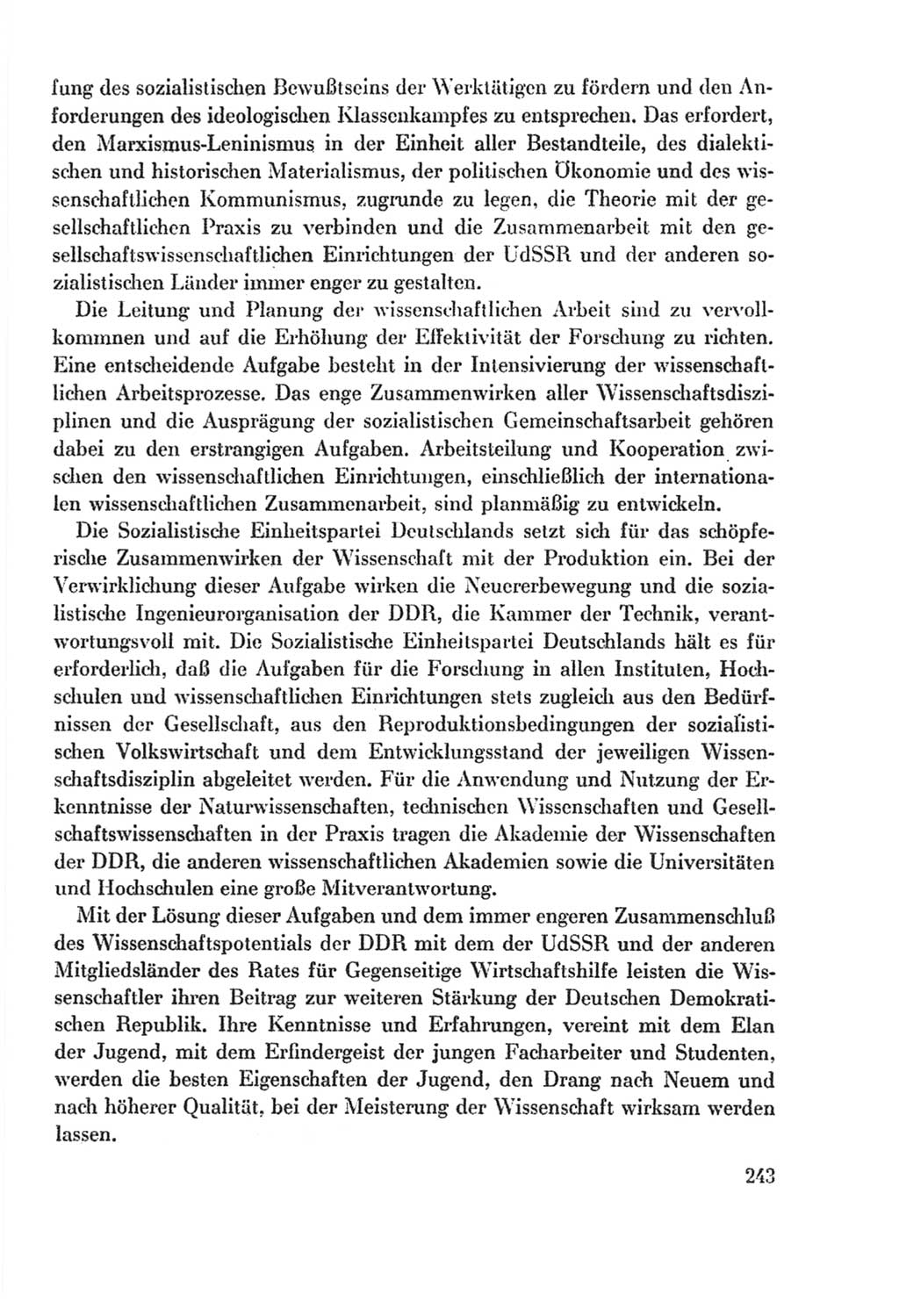 Protokoll der Verhandlungen des Ⅸ. Parteitages der Sozialistischen Einheitspartei Deutschlands (SED) [Deutsche Demokratische Republik (DDR)] 1976, Band 2, Seite 243 (Prot. Verh. Ⅸ. PT SED DDR 1976, Bd. 2, S. 243)