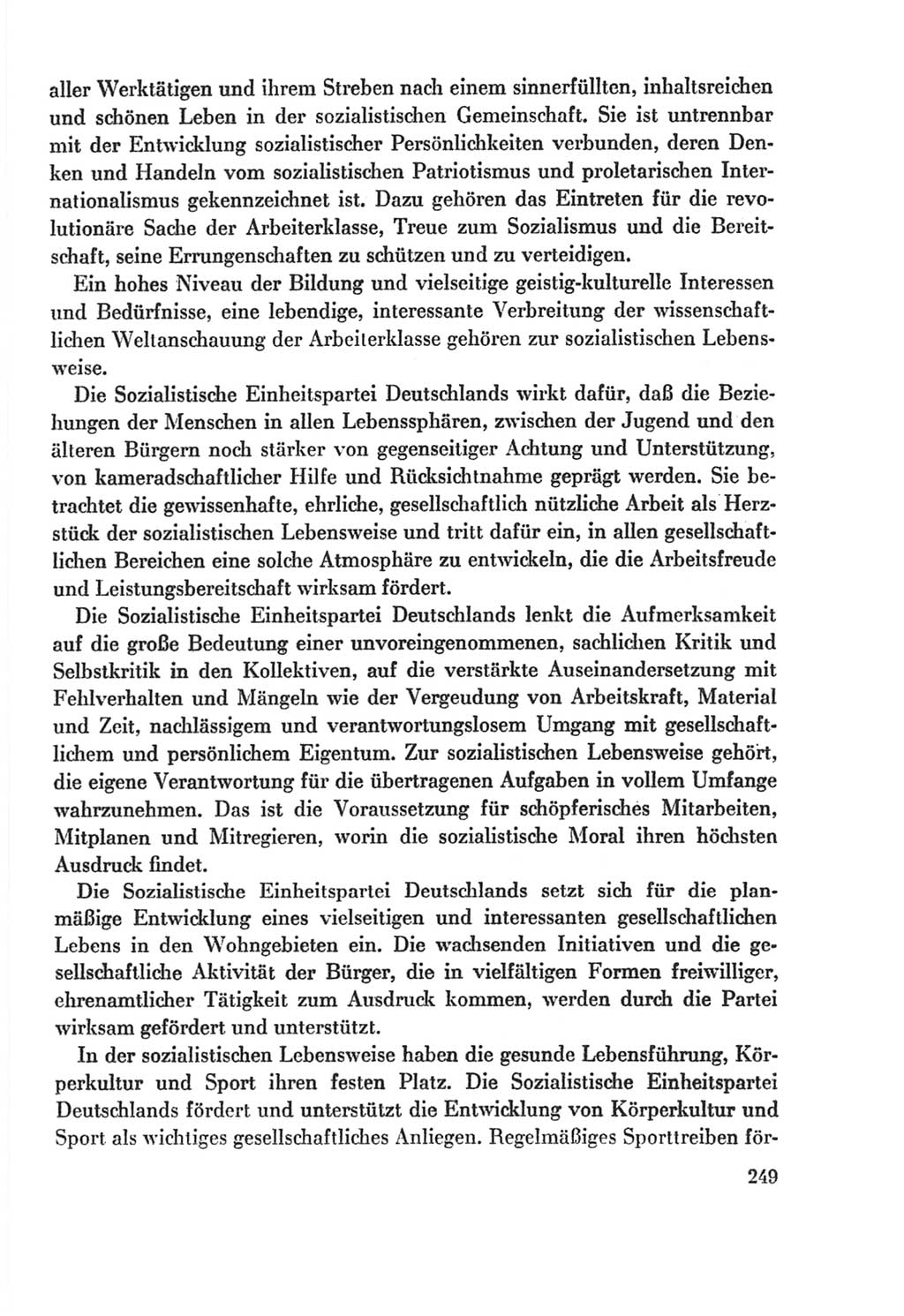 Protokoll der Verhandlungen des Ⅸ. Parteitages der Sozialistischen Einheitspartei Deutschlands (SED) [Deutsche Demokratische Republik (DDR)] 1976, Band 2, Seite 249 (Prot. Verh. Ⅸ. PT SED DDR 1976, Bd. 2, S. 249)