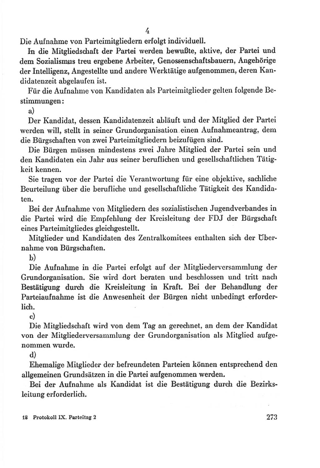 Protokoll der Verhandlungen des Ⅸ. Parteitages der Sozialistischen Einheitspartei Deutschlands (SED) [Deutsche Demokratische Republik (DDR)] 1976, Band 2, Seite 273 (Prot. Verh. Ⅸ. PT SED DDR 1976, Bd. 2, S. 273)