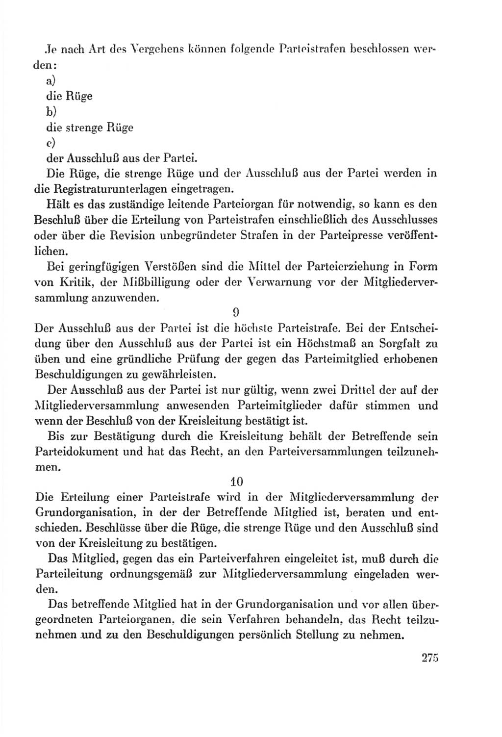 Protokoll der Verhandlungen des Ⅸ. Parteitages der Sozialistischen Einheitspartei Deutschlands (SED) [Deutsche Demokratische Republik (DDR)] 1976, Band 2, Seite 275 (Prot. Verh. Ⅸ. PT SED DDR 1976, Bd. 2, S. 275)