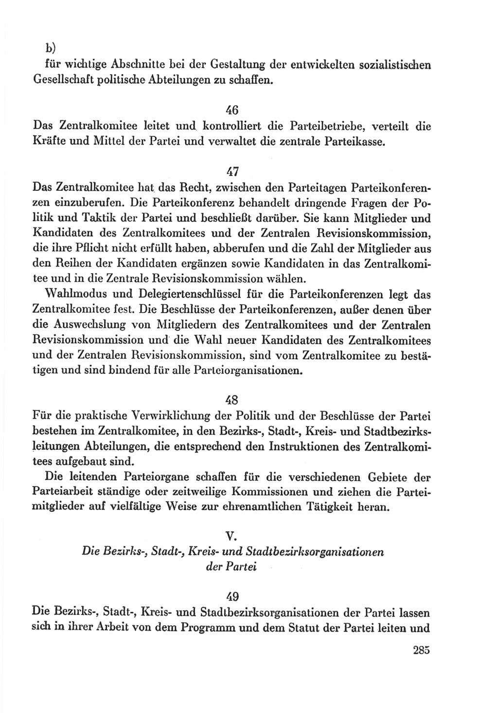 Protokoll der Verhandlungen des Ⅸ. Parteitages der Sozialistischen Einheitspartei Deutschlands (SED) [Deutsche Demokratische Republik (DDR)] 1976, Band 2, Seite 285 (Prot. Verh. Ⅸ. PT SED DDR 1976, Bd. 2, S. 285)