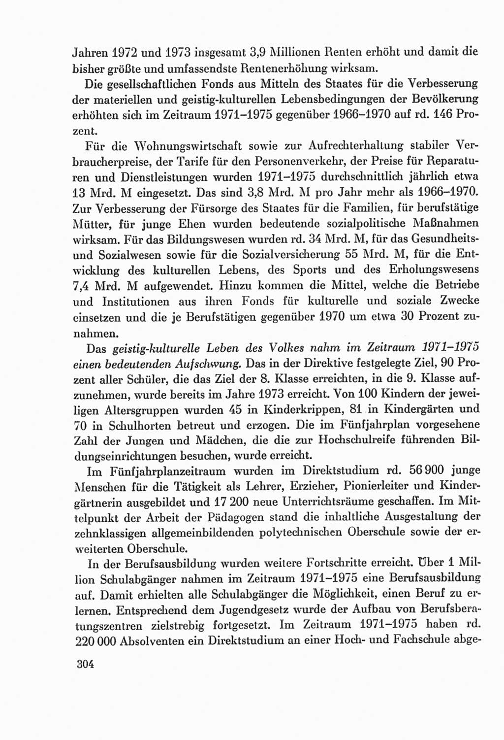 Protokoll der Verhandlungen des Ⅸ. Parteitages der Sozialistischen Einheitspartei Deutschlands (SED) [Deutsche Demokratische Republik (DDR)] 1976, Band 2, Seite 304 (Prot. Verh. Ⅸ. PT SED DDR 1976, Bd. 2, S. 304)