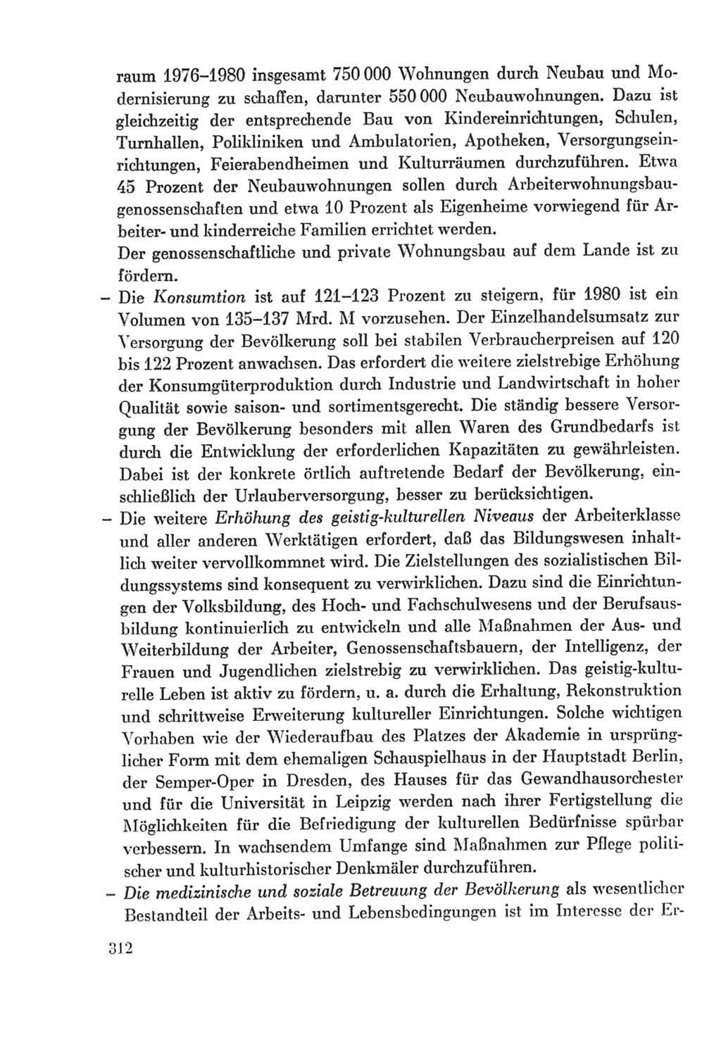 Protokoll der Verhandlungen des Ⅸ. Parteitages der Sozialistischen Einheitspartei Deutschlands (SED) [Deutsche Demokratische Republik (DDR)] 1976, Band 2, Seite 312 (Prot. Verh. Ⅸ. PT SED DDR 1976, Bd. 2, S. 312)