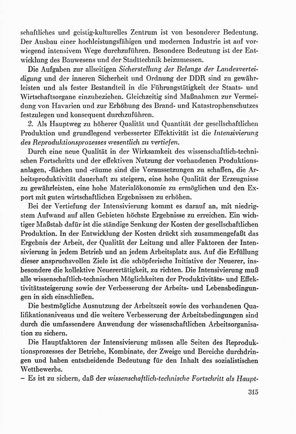 Protokoll der Verhandlungen des Ⅸ. Parteitages der Sozialistischen Einheitspartei Deutschlands (SED) [Deutsche Demokratische Republik (DDR)] 1976, Band 2, Seite 315 (Prot. Verh. Ⅸ. PT SED DDR 1976, Bd. 2, S. 315)