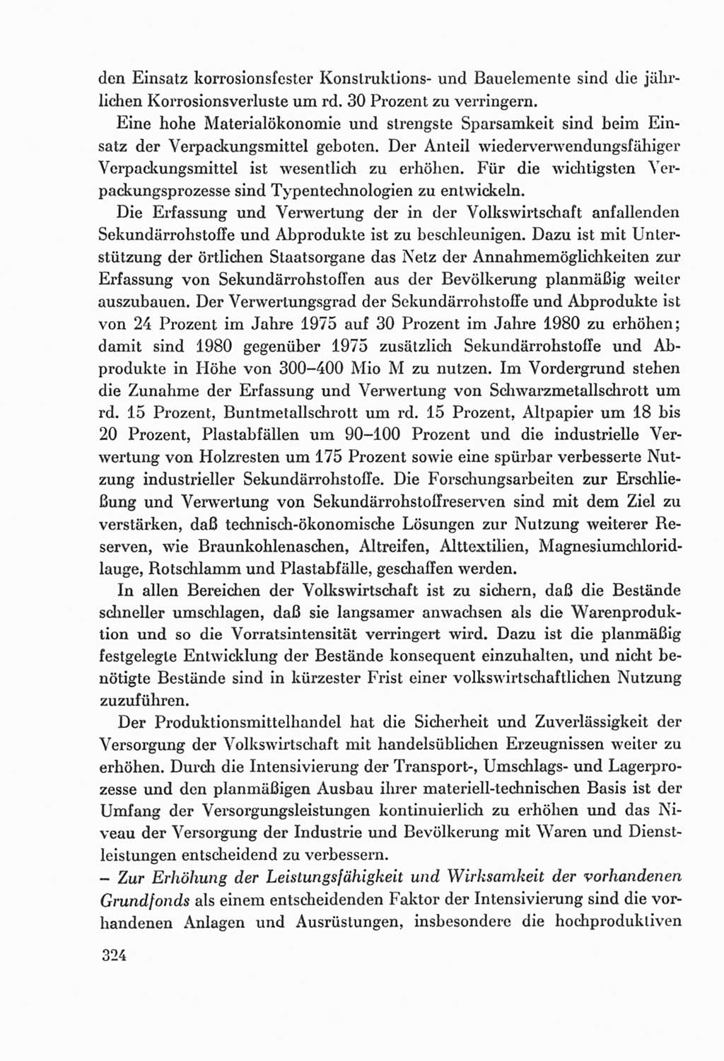 Protokoll der Verhandlungen des Ⅸ. Parteitages der Sozialistischen Einheitspartei Deutschlands (SED) [Deutsche Demokratische Republik (DDR)] 1976, Band 2, Seite 324 (Prot. Verh. Ⅸ. PT SED DDR 1976, Bd. 2, S. 324)