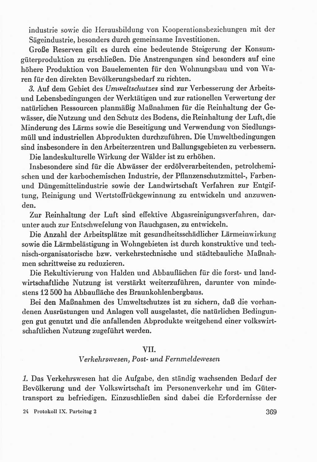 Protokoll der Verhandlungen des Ⅸ. Parteitages der Sozialistischen Einheitspartei Deutschlands (SED) [Deutsche Demokratische Republik (DDR)] 1976, Band 2, Seite 369 (Prot. Verh. Ⅸ. PT SED DDR 1976, Bd. 2, S. 369)