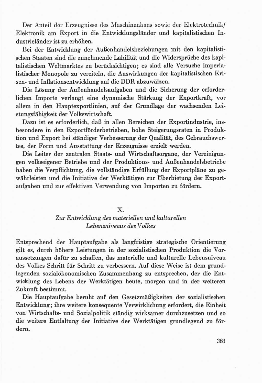 Protokoll der Verhandlungen des Ⅸ. Parteitages der Sozialistischen Einheitspartei Deutschlands (SED) [Deutsche Demokratische Republik (DDR)] 1976, Band 2, Seite 381 (Prot. Verh. Ⅸ. PT SED DDR 1976, Bd. 2, S. 381)