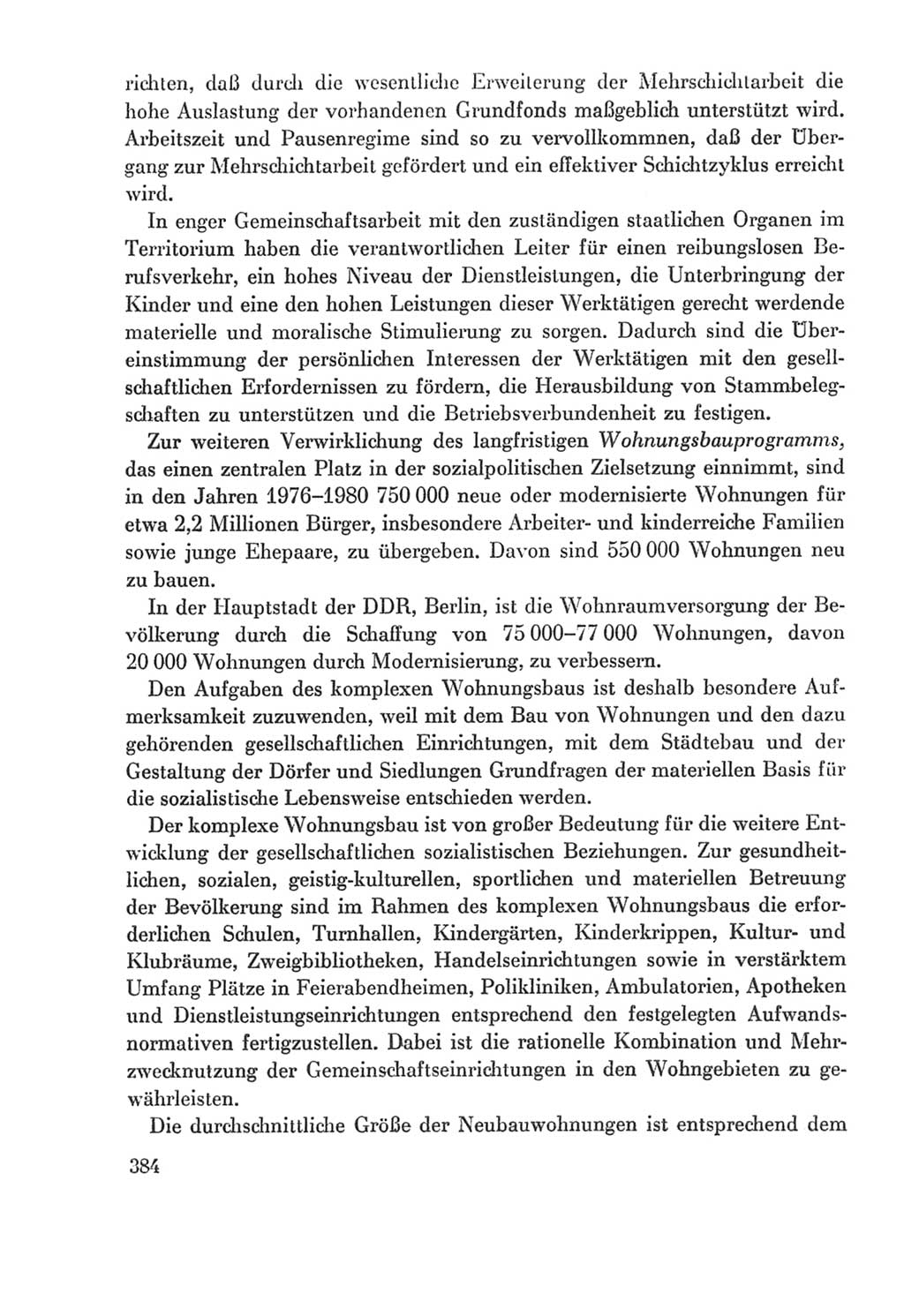 Protokoll der Verhandlungen des Ⅸ. Parteitages der Sozialistischen Einheitspartei Deutschlands (SED) [Deutsche Demokratische Republik (DDR)] 1976, Band 2, Seite 384 (Prot. Verh. Ⅸ. PT SED DDR 1976, Bd. 2, S. 384)
