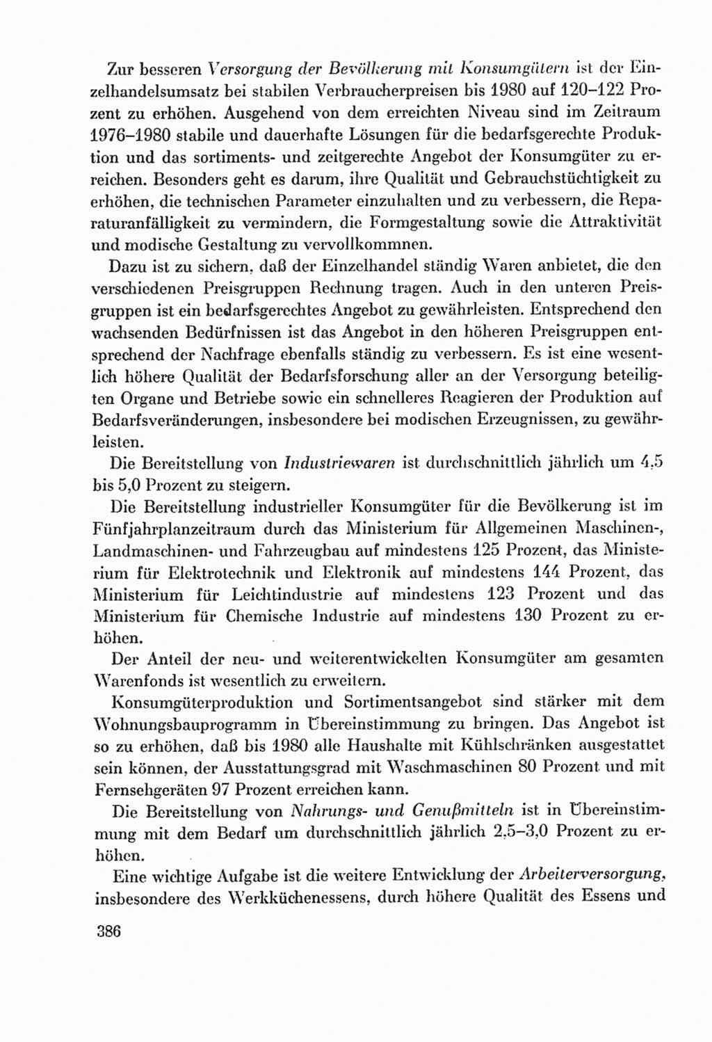 Protokoll der Verhandlungen des Ⅸ. Parteitages der Sozialistischen Einheitspartei Deutschlands (SED) [Deutsche Demokratische Republik (DDR)] 1976, Band 2, Seite 386 (Prot. Verh. Ⅸ. PT SED DDR 1976, Bd. 2, S. 386)