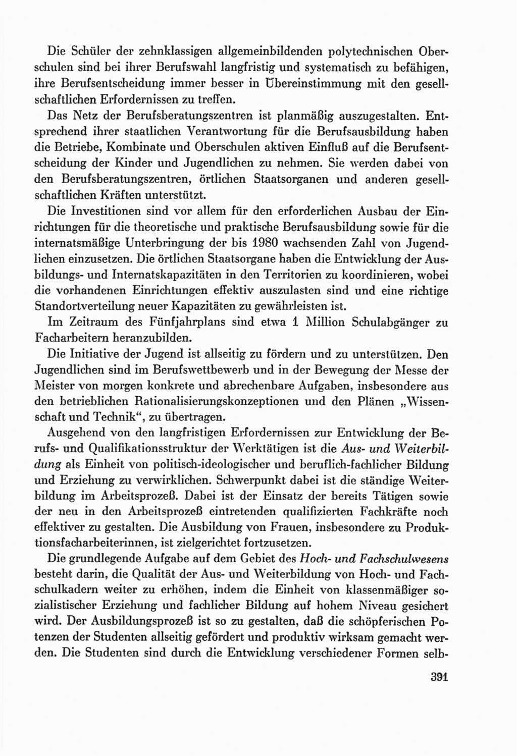 Protokoll der Verhandlungen des Ⅸ. Parteitages der Sozialistischen Einheitspartei Deutschlands (SED) [Deutsche Demokratische Republik (DDR)] 1976, Band 2, Seite 391 (Prot. Verh. Ⅸ. PT SED DDR 1976, Bd. 2, S. 391)