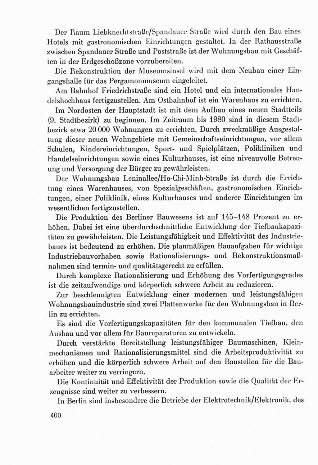 Protokoll der Verhandlungen des Ⅸ. Parteitages der Sozialistischen Einheitspartei Deutschlands (SED) [Deutsche Demokratische Republik (DDR)] 1976, Band 2, Seite 400 (Prot. Verh. Ⅸ. PT SED DDR 1976, Bd. 2, S. 400)