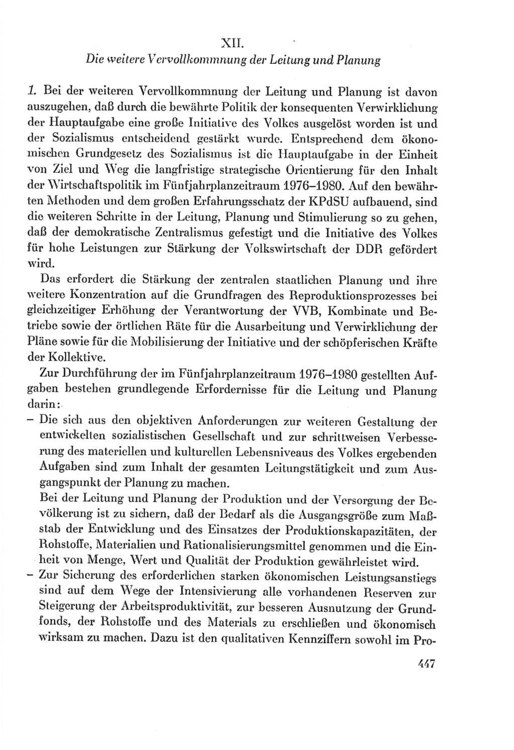 Protokoll der Verhandlungen des Ⅸ. Parteitages der Sozialistischen Einheitspartei Deutschlands (SED) [Deutsche Demokratische Republik (DDR)] 1976, Band 2, Seite 447 (Prot. Verh. Ⅸ. PT SED DDR 1976, Bd. 2, S. 447)