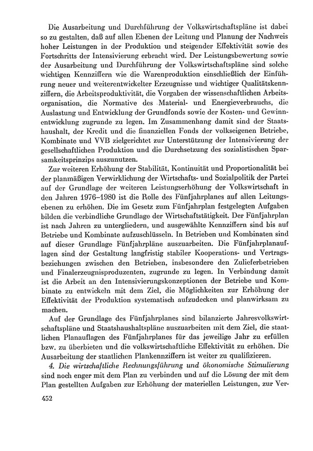 Protokoll der Verhandlungen des Ⅸ. Parteitages der Sozialistischen Einheitspartei Deutschlands (SED) [Deutsche Demokratische Republik (DDR)] 1976, Band 2, Seite 452 (Prot. Verh. Ⅸ. PT SED DDR 1976, Bd. 2, S. 452)