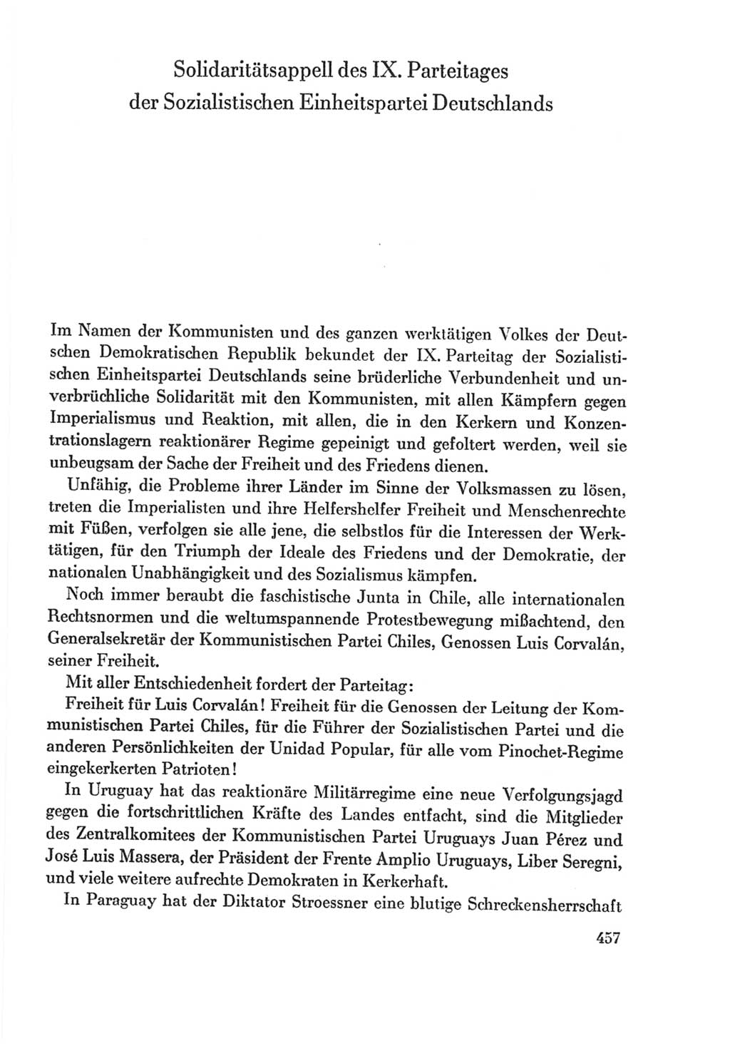 Protokoll der Verhandlungen des Ⅸ. Parteitages der Sozialistischen Einheitspartei Deutschlands (SED) [Deutsche Demokratische Republik (DDR)] 1976, Band 2, Seite 457 (Prot. Verh. Ⅸ. PT SED DDR 1976, Bd. 2, S. 457)