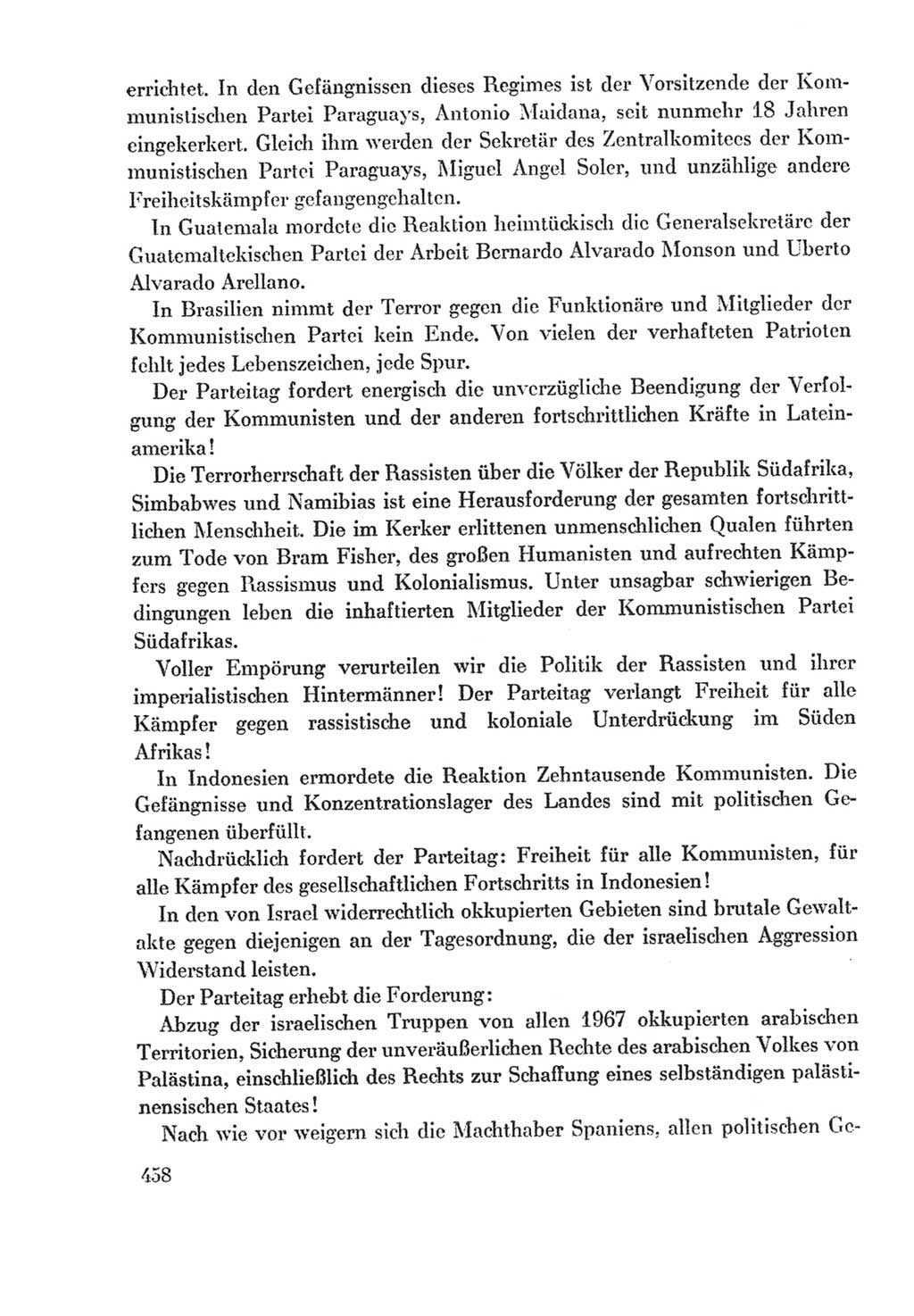 Protokoll der Verhandlungen des Ⅸ. Parteitages der Sozialistischen Einheitspartei Deutschlands (SED) [Deutsche Demokratische Republik (DDR)] 1976, Band 2, Seite 458 (Prot. Verh. Ⅸ. PT SED DDR 1976, Bd. 2, S. 458)
