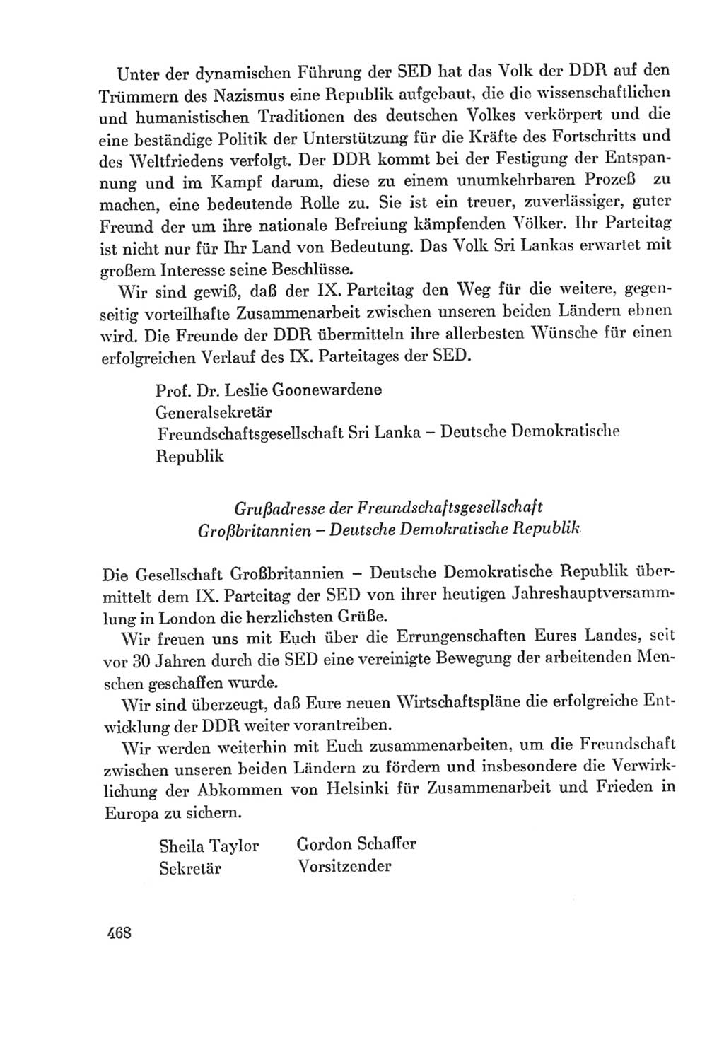 Protokoll der Verhandlungen des Ⅸ. Parteitages der Sozialistischen Einheitspartei Deutschlands (SED) [Deutsche Demokratische Republik (DDR)] 1976, Band 2, Seite 468 (Prot. Verh. Ⅸ. PT SED DDR 1976, Bd. 2, S. 468)