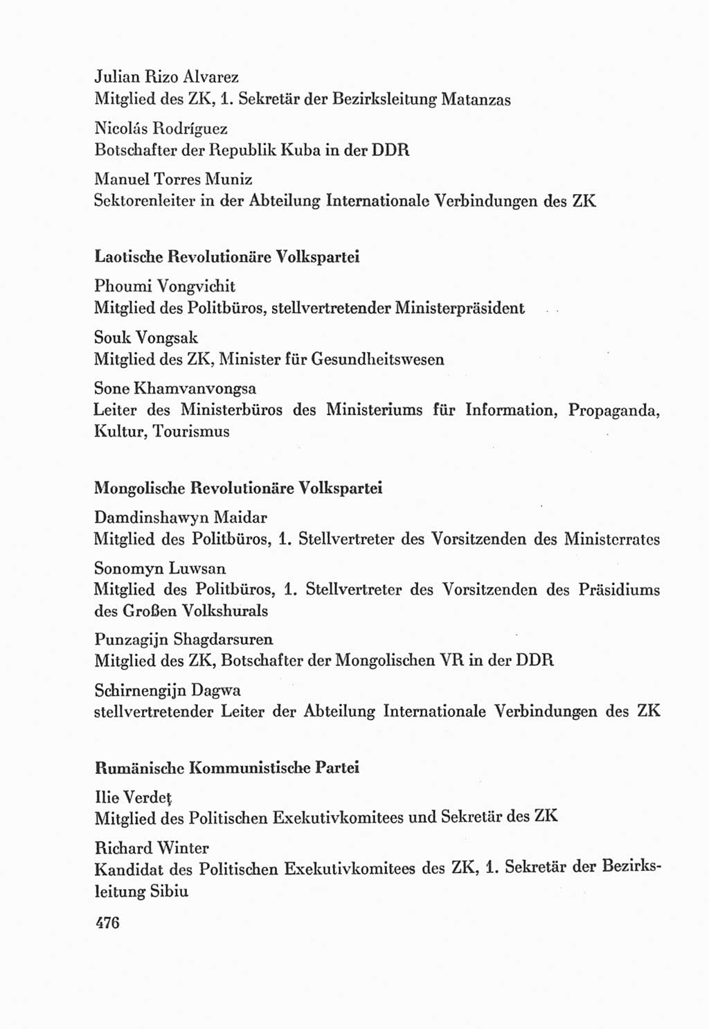 Protokoll der Verhandlungen des Ⅸ. Parteitages der Sozialistischen Einheitspartei Deutschlands (SED) [Deutsche Demokratische Republik (DDR)] 1976, Band 2, Seite 476 (Prot. Verh. Ⅸ. PT SED DDR 1976, Bd. 2, S. 476)