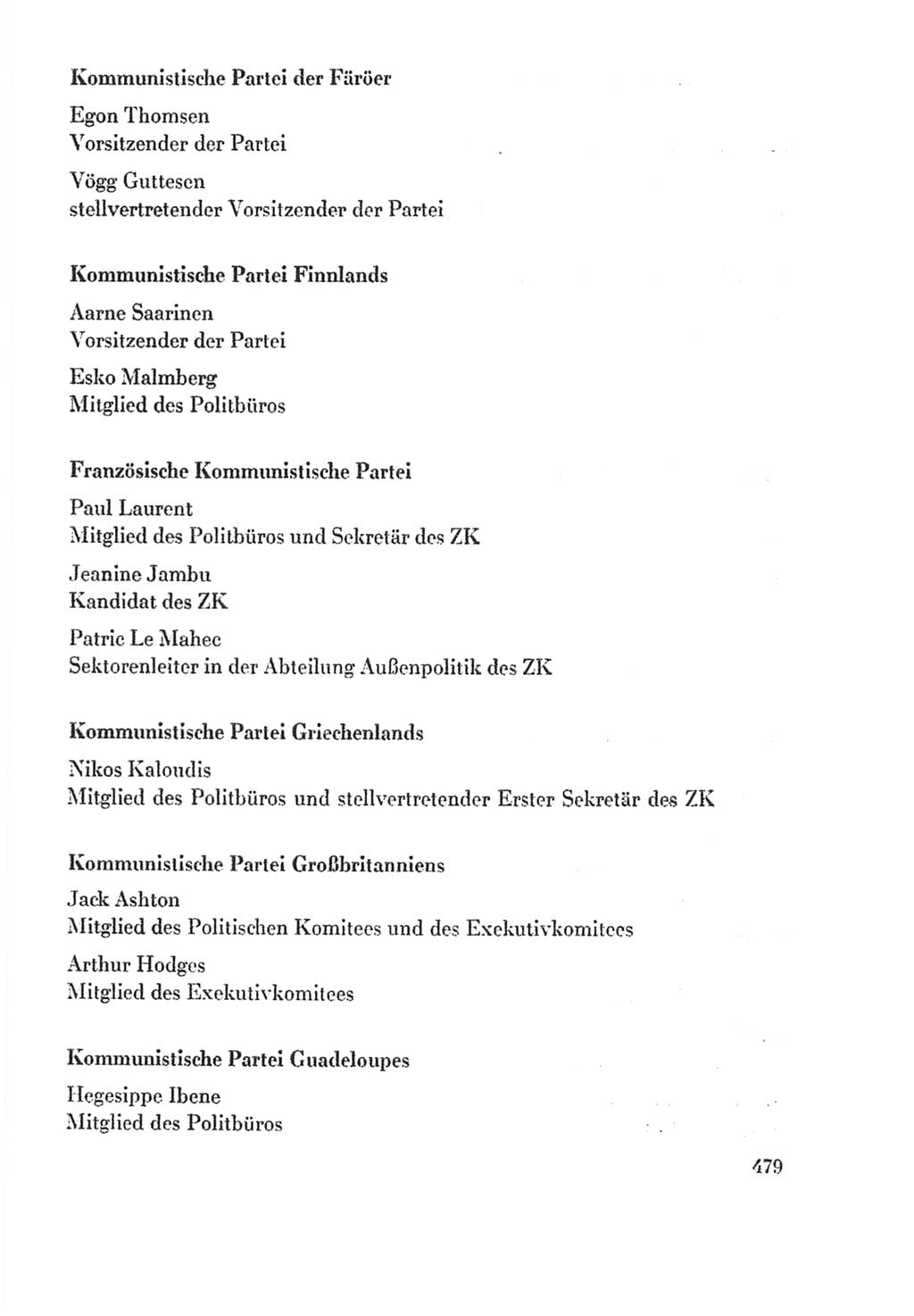 Protokoll der Verhandlungen des Ⅸ. Parteitages der Sozialistischen Einheitspartei Deutschlands (SED) [Deutsche Demokratische Republik (DDR)] 1976, Band 2, Seite 479 (Prot. Verh. Ⅸ. PT SED DDR 1976, Bd. 2, S. 479)