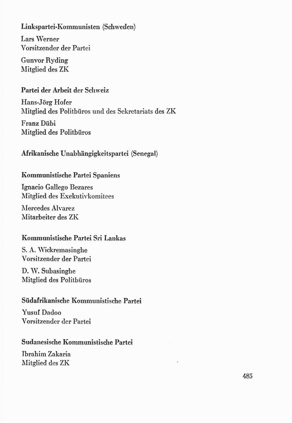 Protokoll der Verhandlungen des Ⅸ. Parteitages der Sozialistischen Einheitspartei Deutschlands (SED) [Deutsche Demokratische Republik (DDR)] 1976, Band 2, Seite 485 (Prot. Verh. Ⅸ. PT SED DDR 1976, Bd. 2, S. 485)