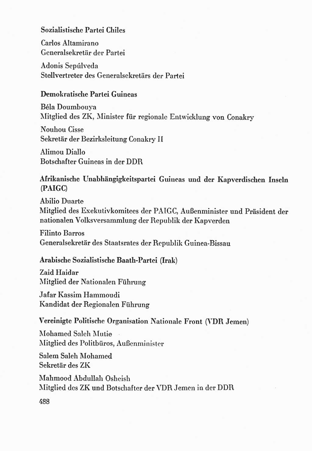 Protokoll der Verhandlungen des Ⅸ. Parteitages der Sozialistischen Einheitspartei Deutschlands (SED) [Deutsche Demokratische Republik (DDR)] 1976, Band 2, Seite 488 (Prot. Verh. Ⅸ. PT SED DDR 1976, Bd. 2, S. 488)
