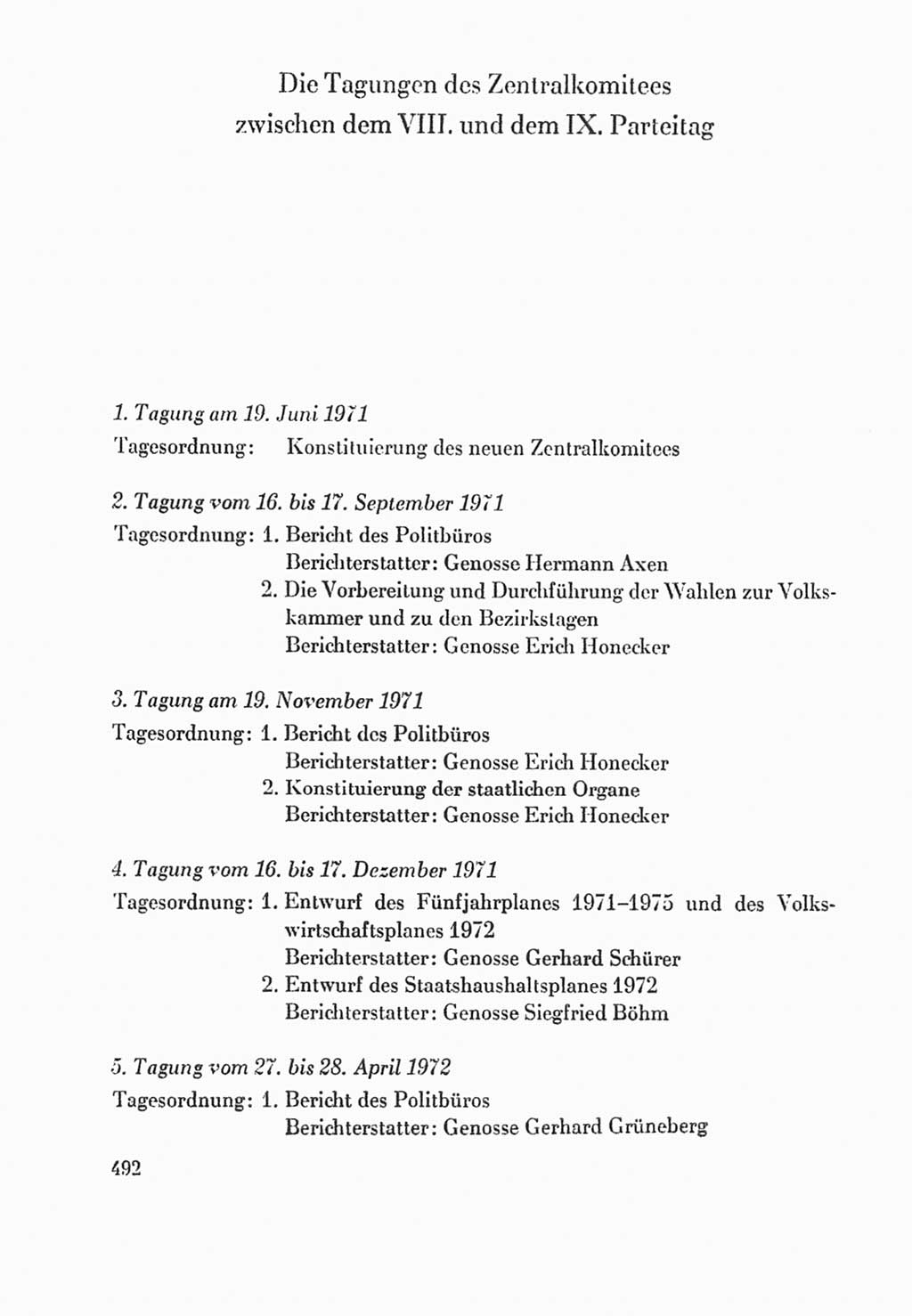 Protokoll der Verhandlungen des Ⅸ. Parteitages der Sozialistischen Einheitspartei Deutschlands (SED) [Deutsche Demokratische Republik (DDR)] 1976, Band 2, Seite 492 (Prot. Verh. Ⅸ. PT SED DDR 1976, Bd. 2, S. 492)