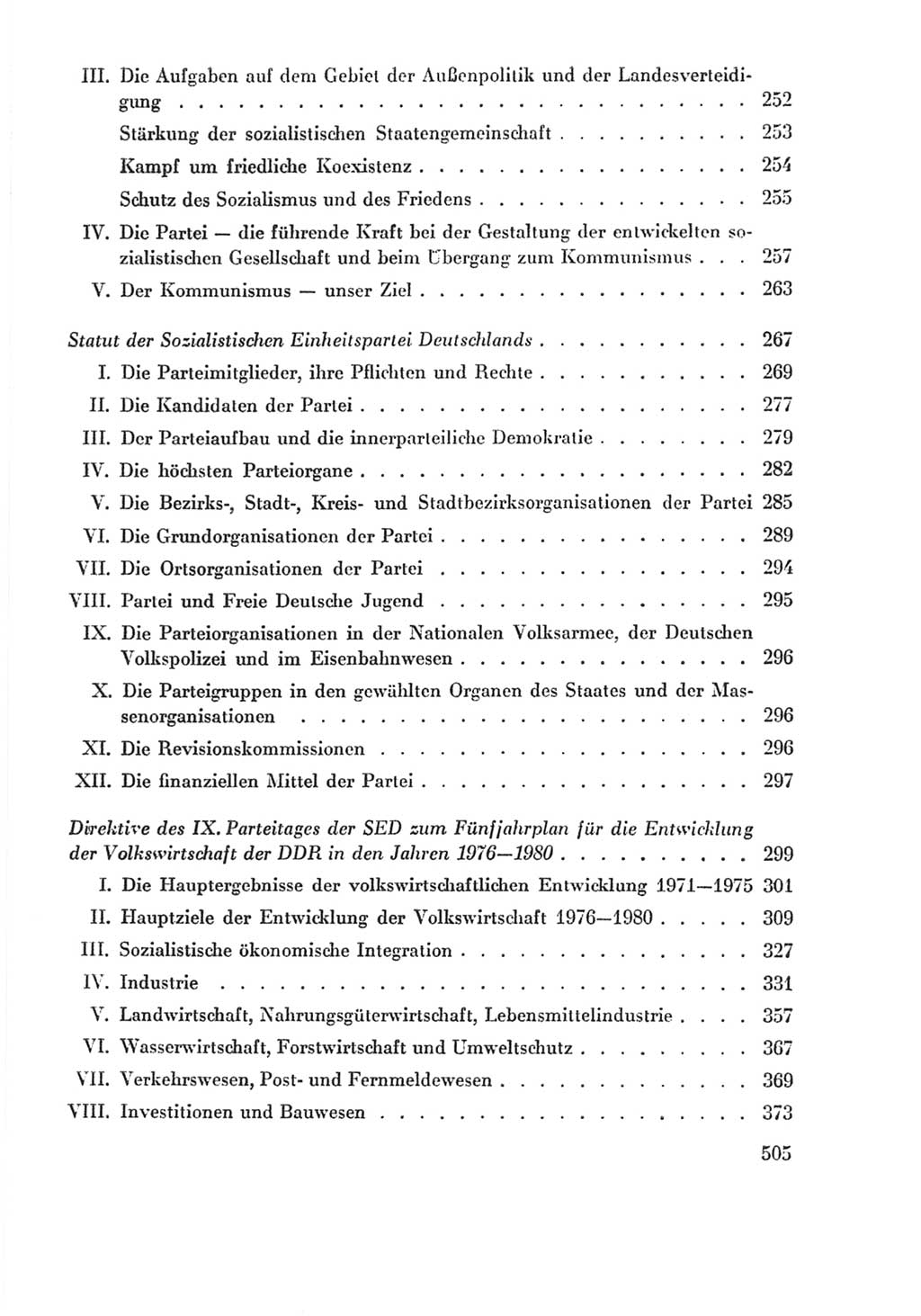 Protokoll der Verhandlungen des Ⅸ. Parteitages der Sozialistischen Einheitspartei Deutschlands (SED) [Deutsche Demokratische Republik (DDR)] 1976, Band 2, Seite 505 (Prot. Verh. Ⅸ. PT SED DDR 1976, Bd. 2, S. 505)