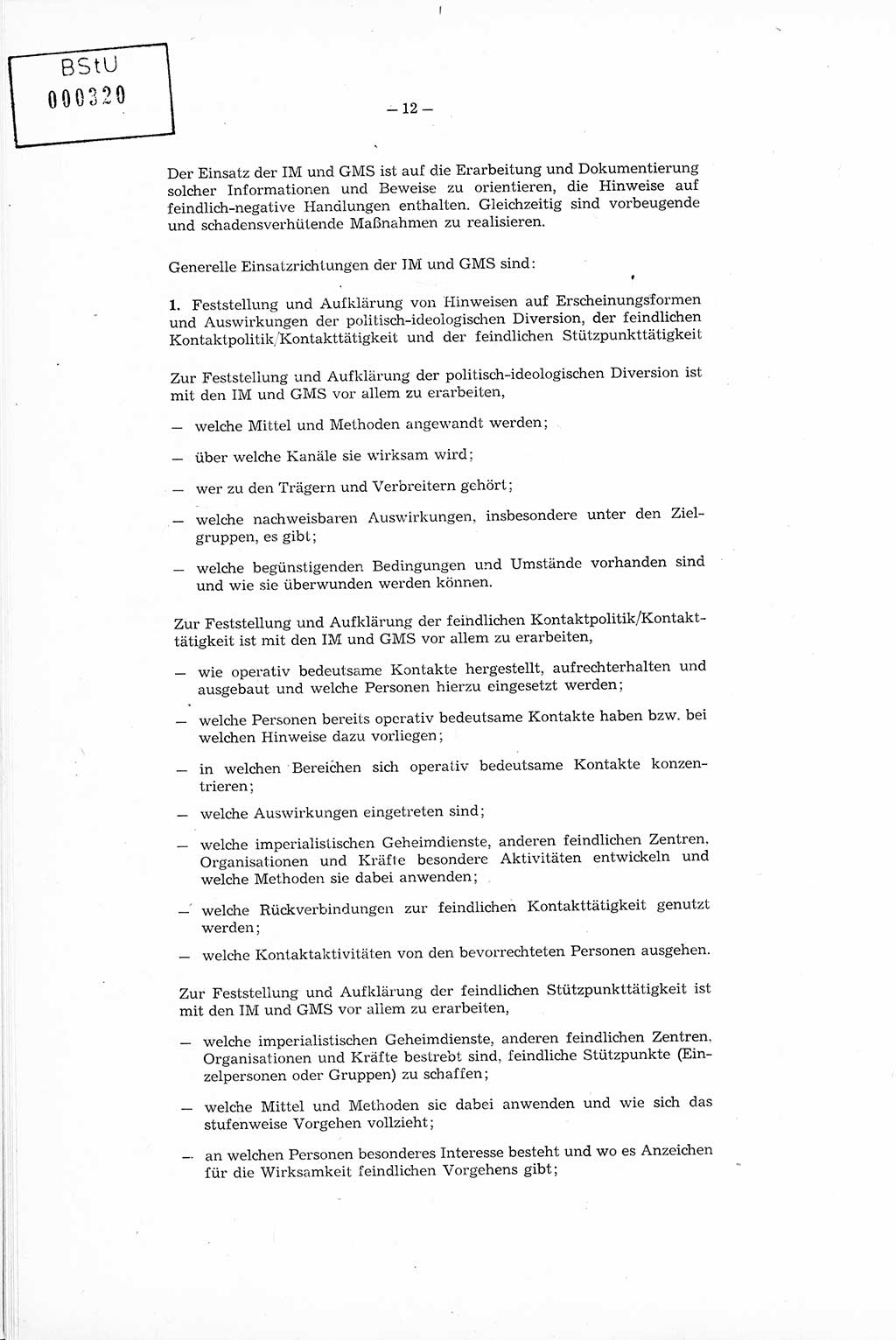 Richtlinie Nr. 1/76 zur Entwicklung und Bearbeitung Operativer Vorgänge (OV), Ministerium für Staatssicherheit (MfS) [Deutsche Demokratische Republik (DDR)], Der Minister (Generaloberst Erich Mielke), Geheime Verschlußsache (GVS) 008-100/76, Berlin 1976, Seite 12 (RL 1/76 OV DDR MfS Min. GVS 008-100/76 1976, S. 12)