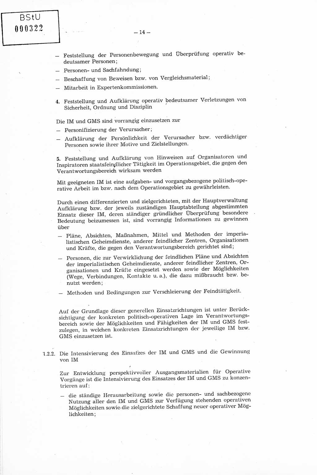 Richtlinie Nr. 1/76 zur Entwicklung und Bearbeitung Operativer Vorgänge (OV), Ministerium für Staatssicherheit (MfS) [Deutsche Demokratische Republik (DDR)], Der Minister (Generaloberst Erich Mielke), Geheime Verschlußsache (GVS) 008-100/76, Berlin 1976, Seite 14 (RL 1/76 OV DDR MfS Min. GVS 008-100/76 1976, S. 14)