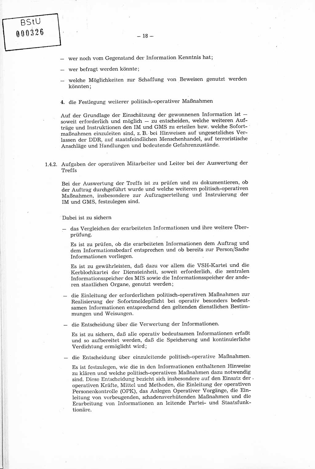 Richtlinie Nr. 1/76 zur Entwicklung und Bearbeitung Operativer Vorgänge (OV), Ministerium für Staatssicherheit (MfS) [Deutsche Demokratische Republik (DDR)], Der Minister (Generaloberst Erich Mielke), Geheime Verschlußsache (GVS) 008-100/76, Berlin 1976, Seite 18 (RL 1/76 OV DDR MfS Min. GVS 008-100/76 1976, S. 18)