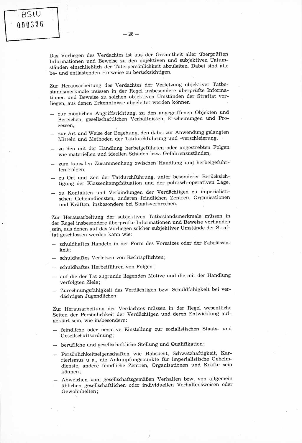 Richtlinie Nr. 1/76 zur Entwicklung und Bearbeitung Operativer Vorgänge (OV), Ministerium für Staatssicherheit (MfS) [Deutsche Demokratische Republik (DDR)], Der Minister (Generaloberst Erich Mielke), Geheime Verschlußsache (GVS) 008-100/76, Berlin 1976, Seite 28 (RL 1/76 OV DDR MfS Min. GVS 008-100/76 1976, S. 28)