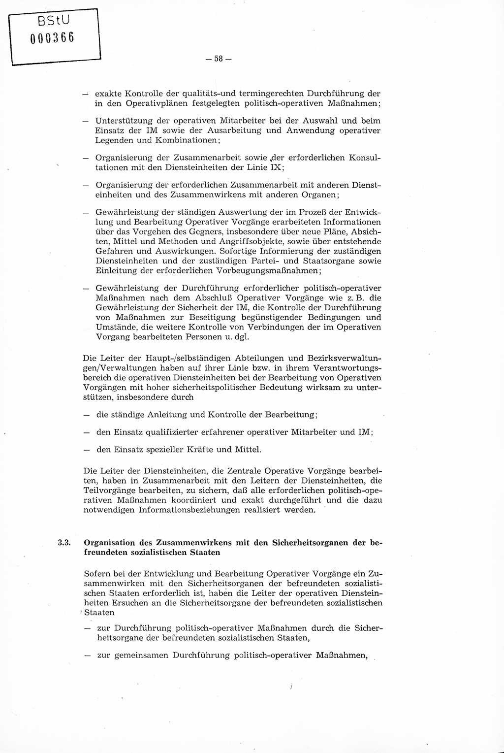 Richtlinie Nr. 1/76 zur Entwicklung und Bearbeitung Operativer Vorgänge (OV), Ministerium für Staatssicherheit (MfS) [Deutsche Demokratische Republik (DDR)], Der Minister (Generaloberst Erich Mielke), Geheime Verschlußsache (GVS) 008-100/76, Berlin 1976, Seite 58 (RL 1/76 OV DDR MfS Min. GVS 008-100/76 1976, S. 58)