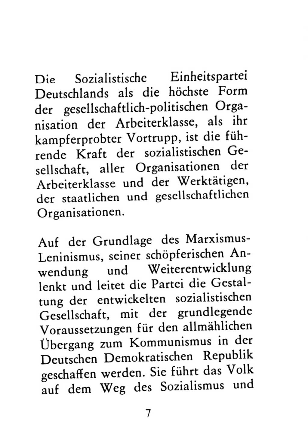Statut der Sozialistischen Einheitspartei Deutschlands (SED) 1976, Seite 7 (St. SED DDR 1976, S. 7)