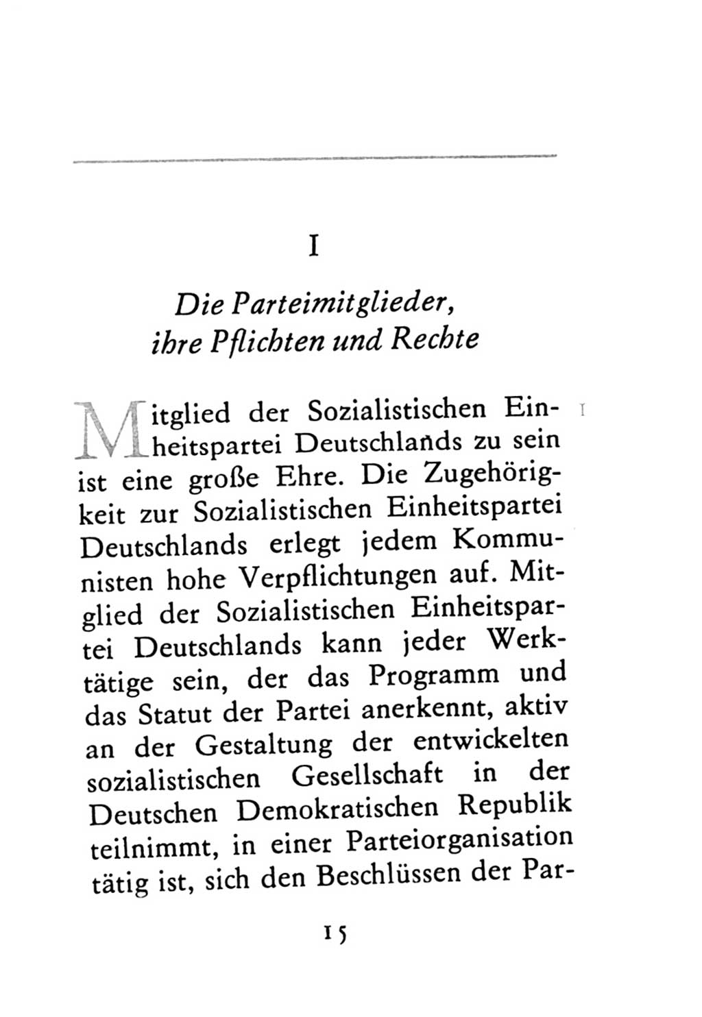 Statut der Sozialistischen Einheitspartei Deutschlands (SED) 1976, Seite 15 (St. SED DDR 1976, S. 15)