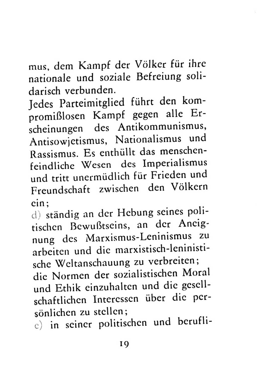 Statut der Sozialistischen Einheitspartei Deutschlands (SED) 1976, Seite 19 (St. SED DDR 1976, S. 19)