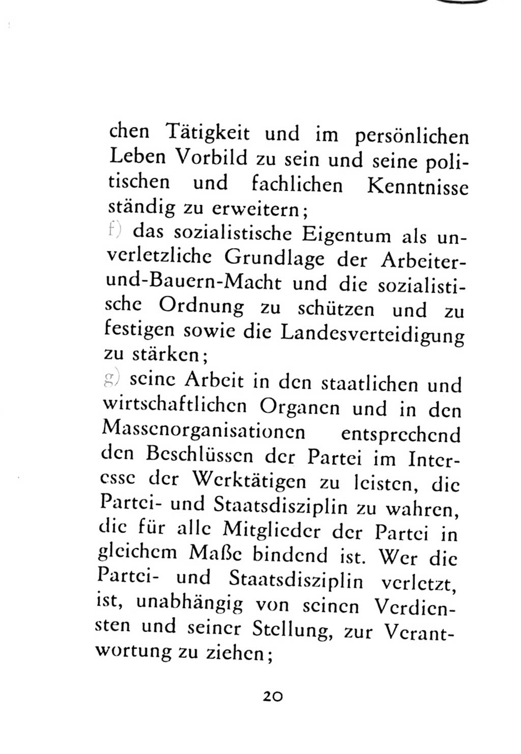 Statut der Sozialistischen Einheitspartei Deutschlands (SED) 1976, Seite 20 (St. SED DDR 1976, S. 20)