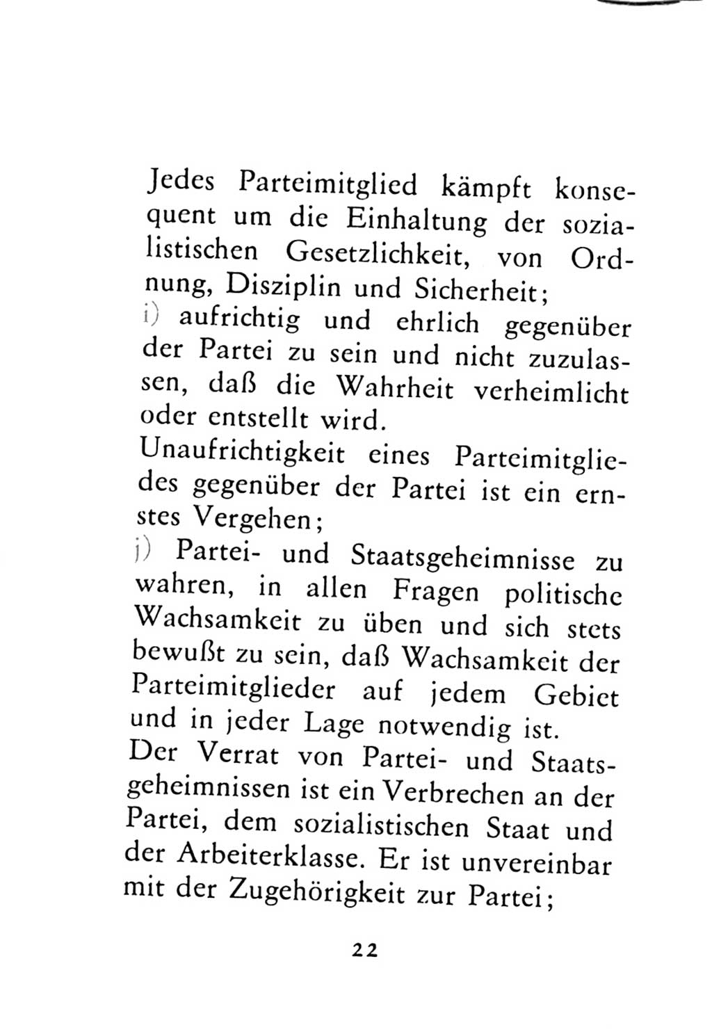 Statut der Sozialistischen Einheitspartei Deutschlands (SED) 1976, Seite 22 (St. SED DDR 1976, S. 22)