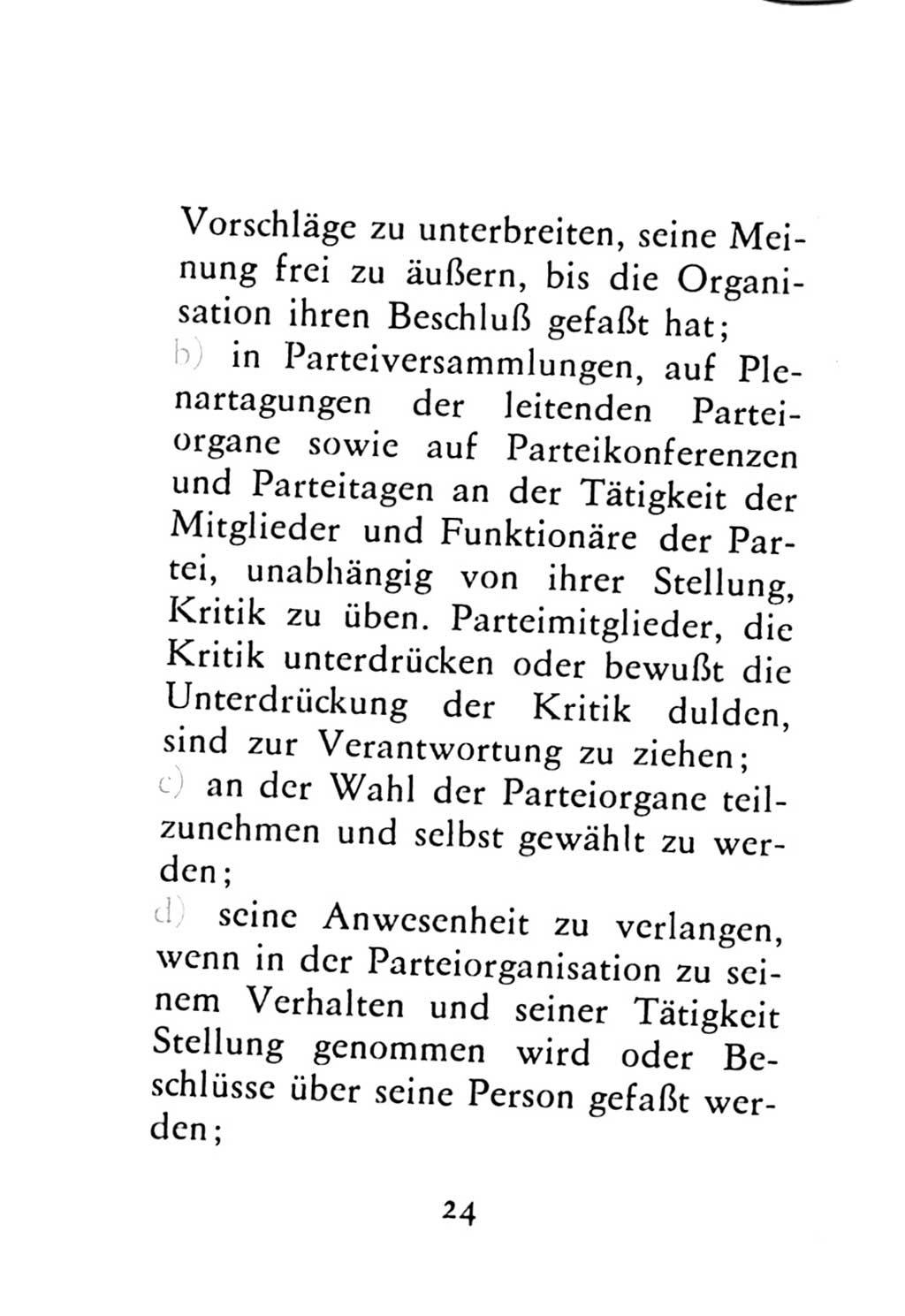 Statut der Sozialistischen Einheitspartei Deutschlands (SED) 1976, Seite 24 (St. SED DDR 1976, S. 24)
