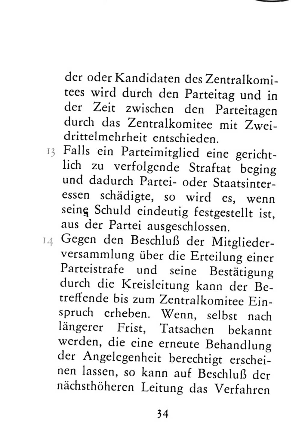 Statut der Sozialistischen Einheitspartei Deutschlands (SED) 1976, Seite 34 (St. SED DDR 1976, S. 34)