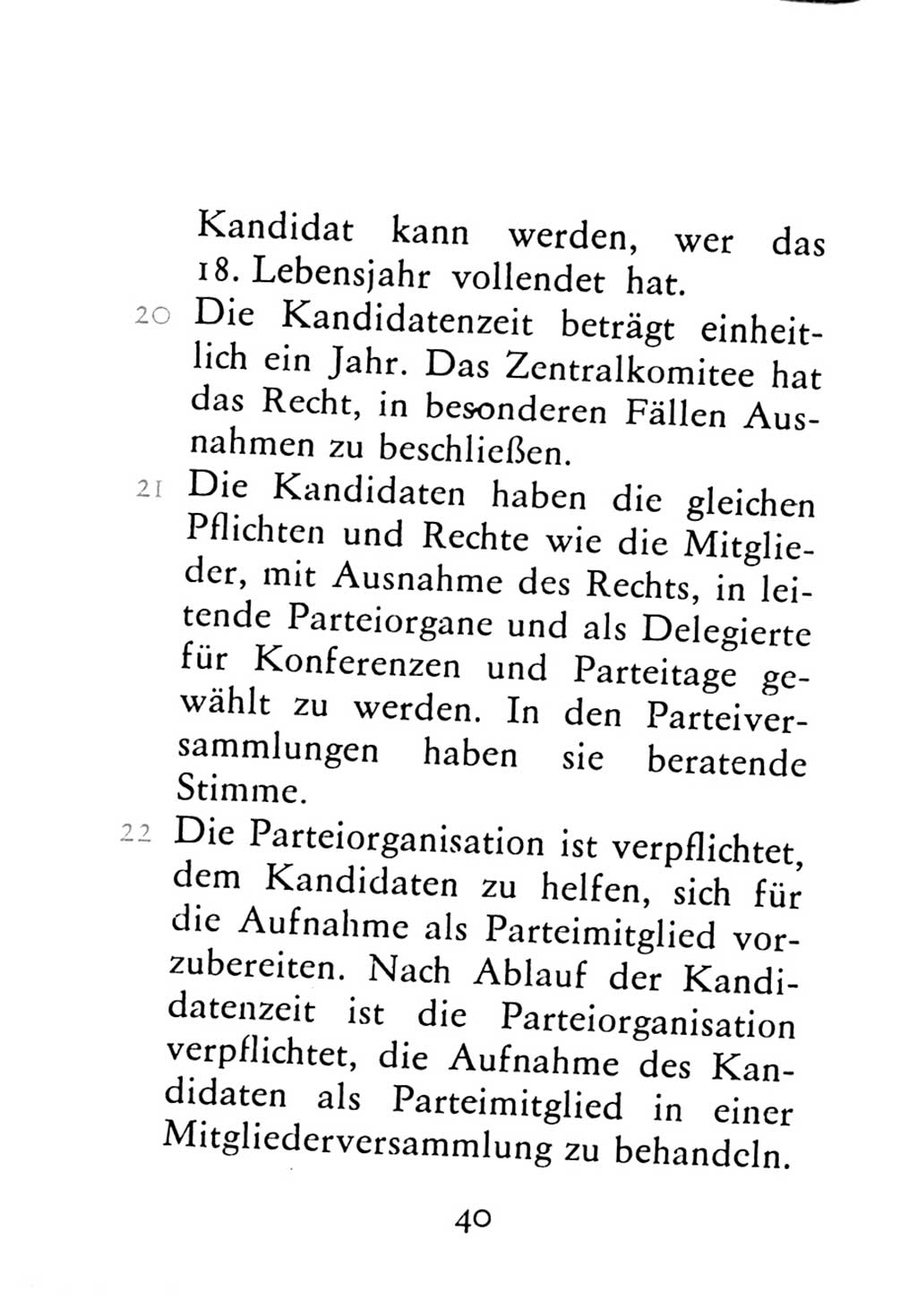 Statut der Sozialistischen Einheitspartei Deutschlands (SED) 1976, Seite 40 (St. SED DDR 1976, S. 40)
