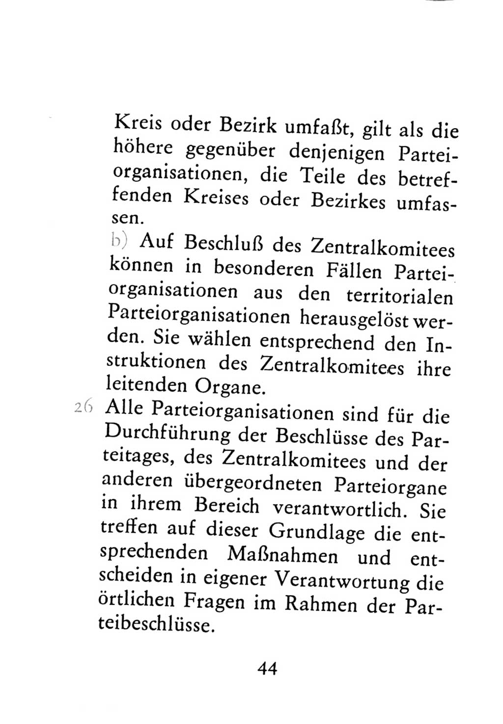 Statut der Sozialistischen Einheitspartei Deutschlands (SED) 1976, Seite 44 (St. SED DDR 1976, S. 44)