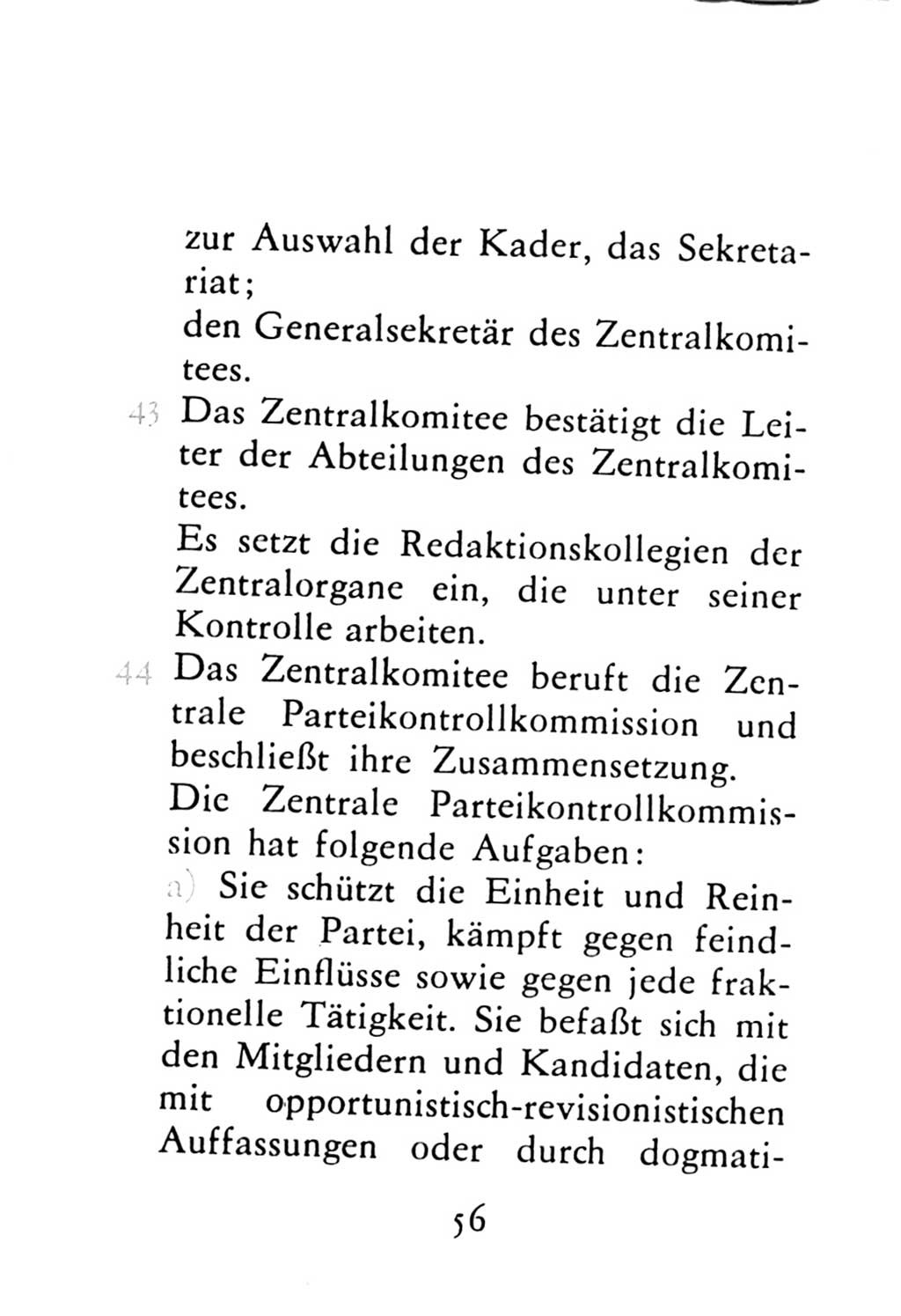 Statut der Sozialistischen Einheitspartei Deutschlands (SED) 1976, Seite 56 (St. SED DDR 1976, S. 56)