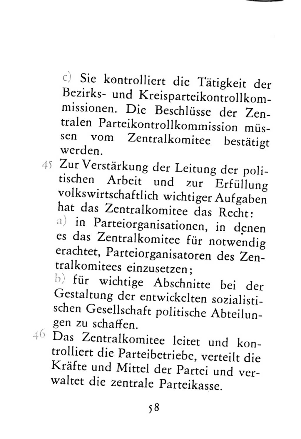 Statut der Sozialistischen Einheitspartei Deutschlands (SED) 1976, Seite 58 (St. SED DDR 1976, S. 58)