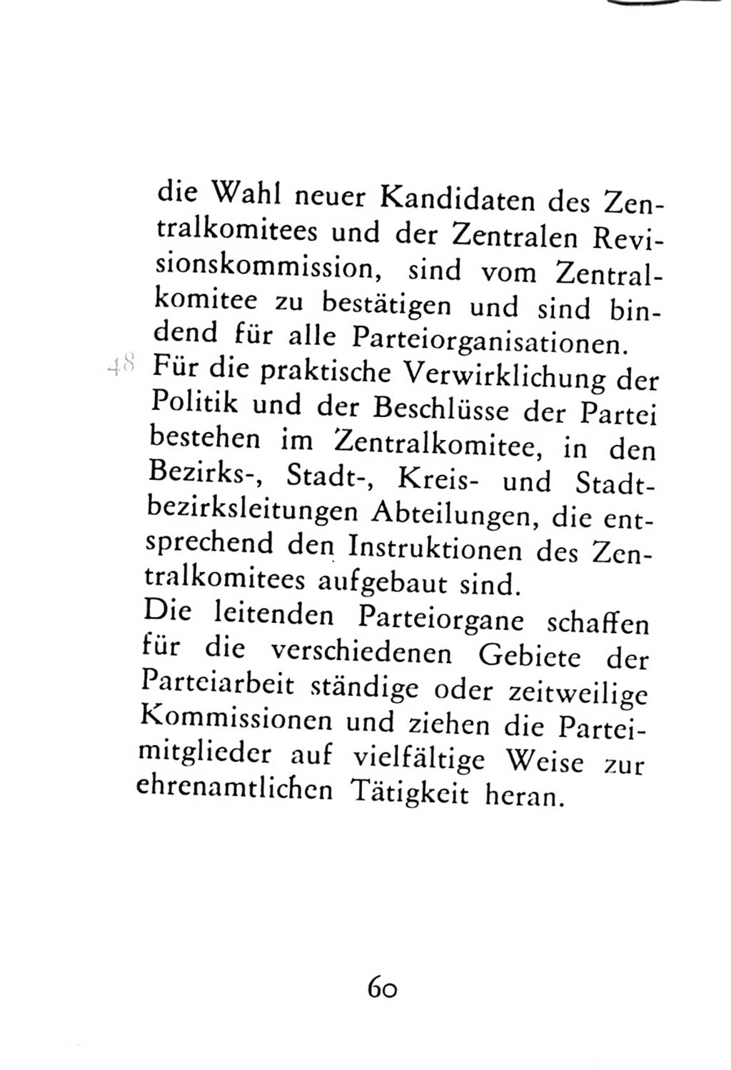 Statut der Sozialistischen Einheitspartei Deutschlands (SED) 1976, Seite 60 (St. SED DDR 1976, S. 60)