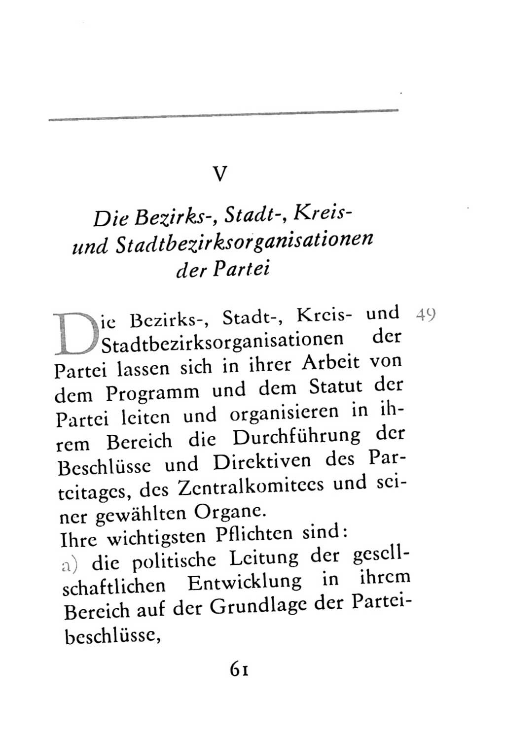 Statut der Sozialistischen Einheitspartei Deutschlands (SED) 1976, Seite 61 (St. SED DDR 1976, S. 61)